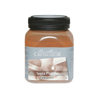 Сепия в пудре CretacoloR, водорастворима, 230 гр. в прозрачной пластиковой банке